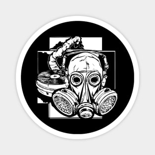 DJ Vinyl Gasmask Rave Tekkno Magnet